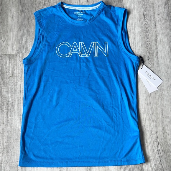 Calvin Klein Men's Bright Blue Tank Top - Picture 1 of 6